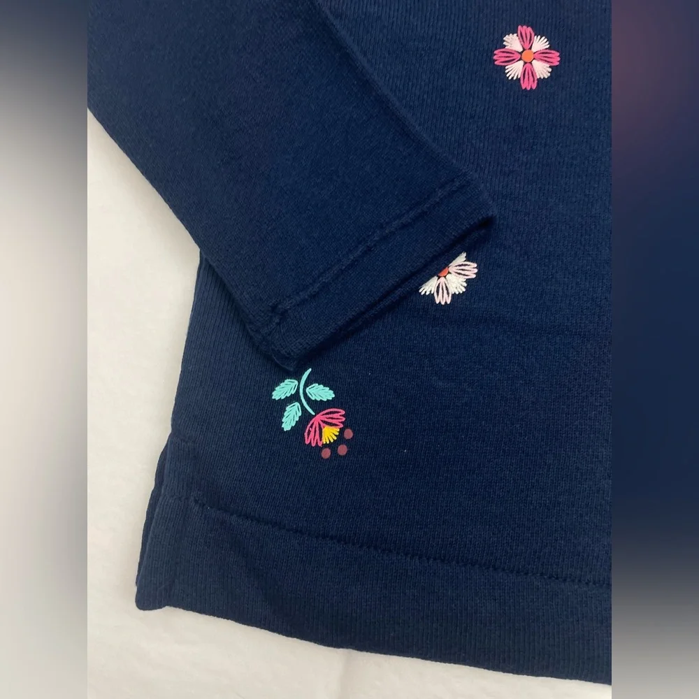 Carter’s Girl Sweatshirt Size 4 Navy Blue Floral - Picture 5 of 8